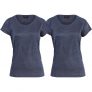 T-shirt Athletic Fit Blue Melange Small 2-pack – 70% rabatt